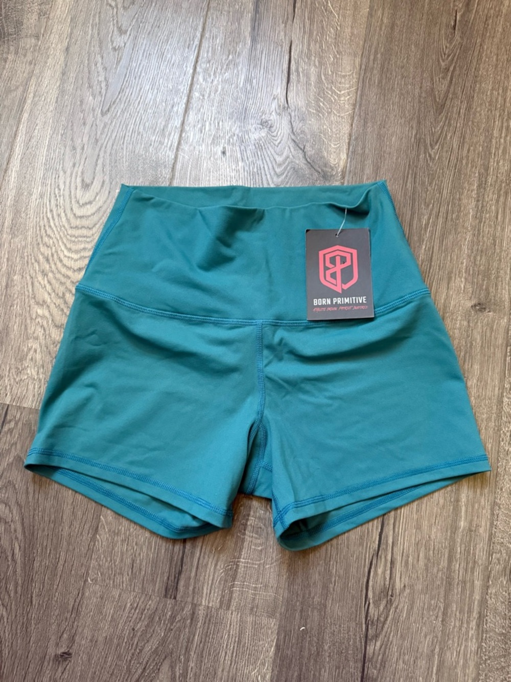 Born Primitive High-Rise Teal Bike Shorts